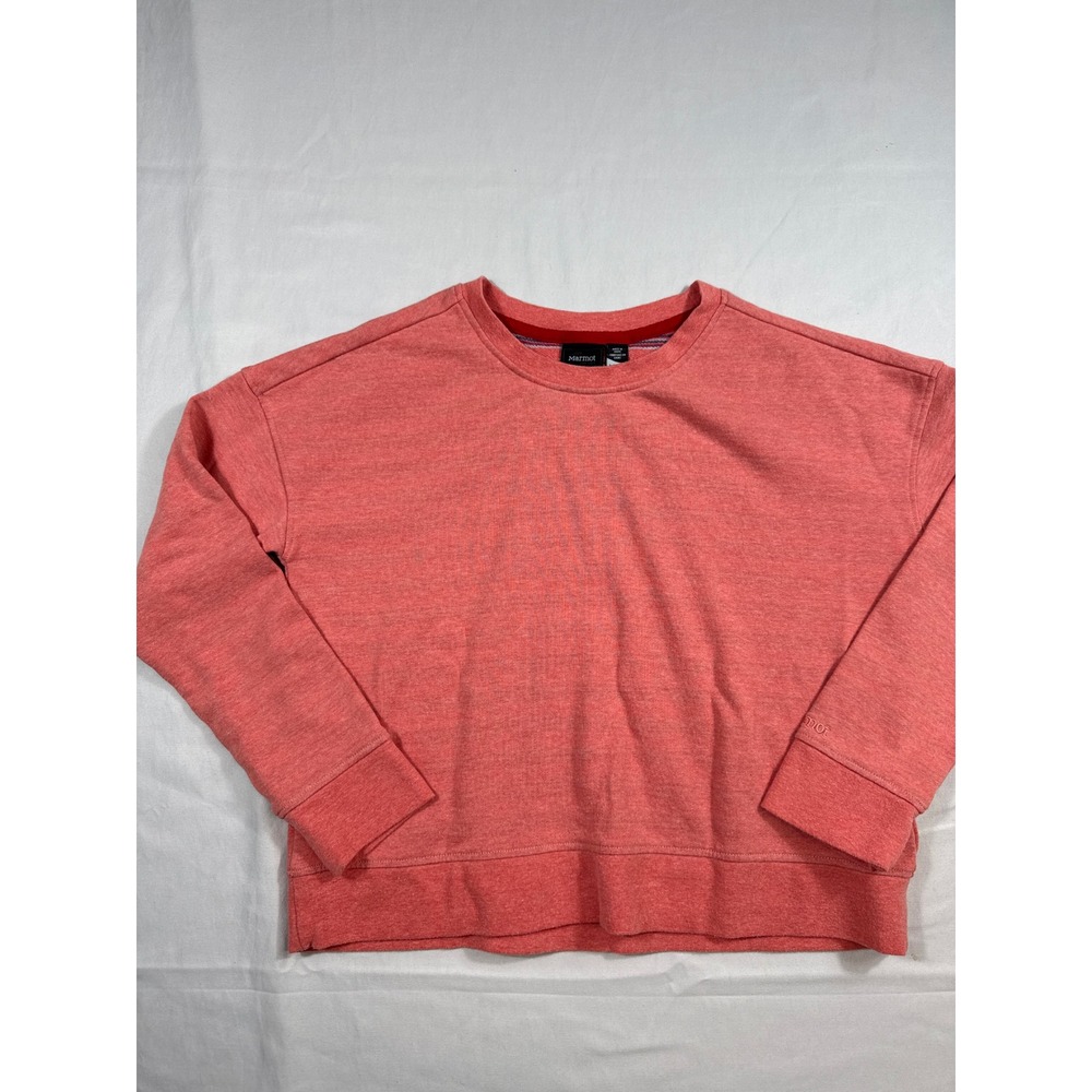 Marmot Womens Coral Heather Crewneck Pullover Sweatshirt Size Large Logo L/G